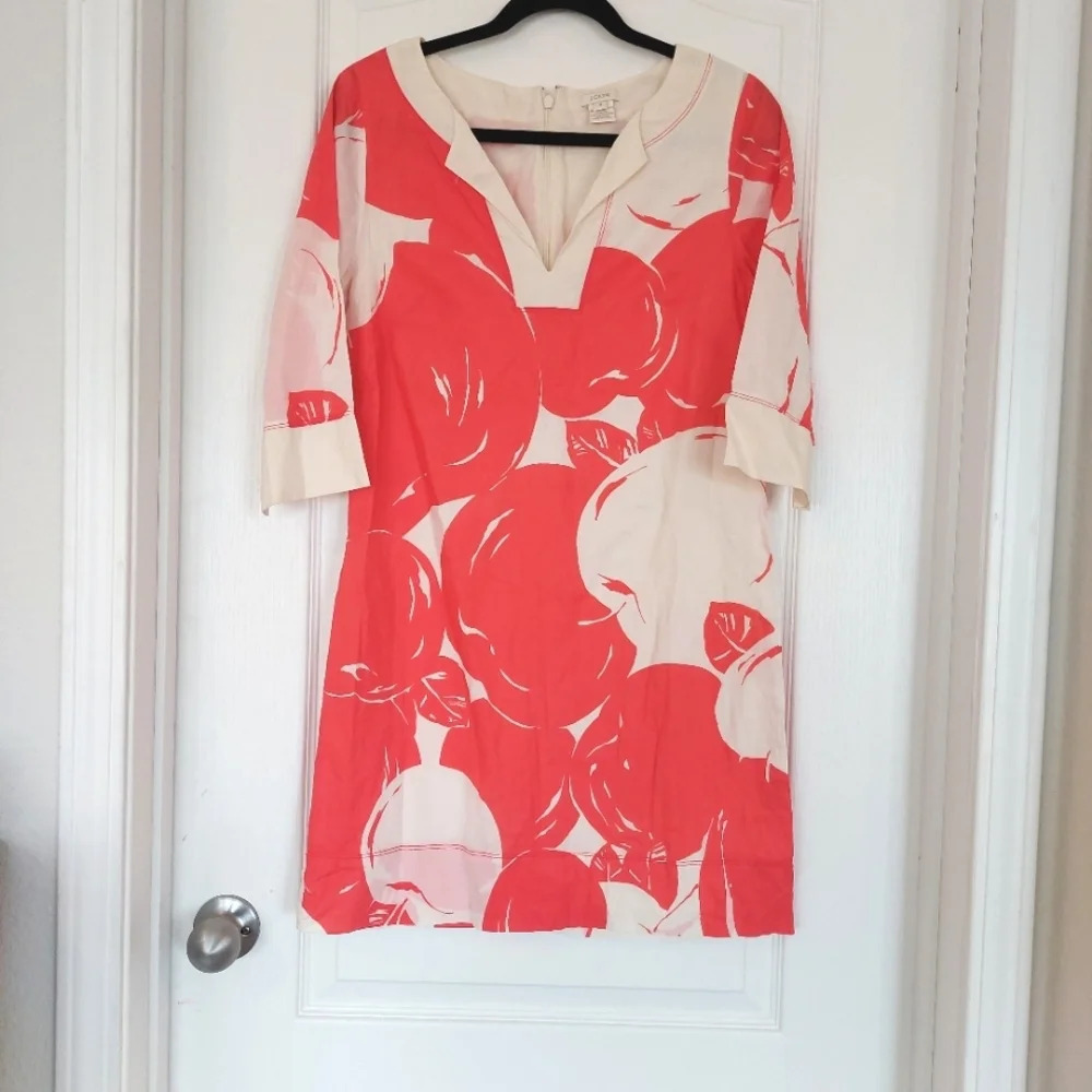 J.Crew Cherry Print Cotton Dress Size 4